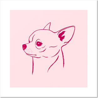 Chihuahua (Pink and Berry) Posters and Art